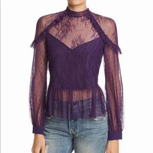 Bardot new with tags! Lace & mesh peplum top